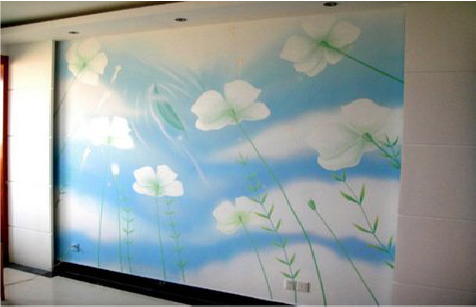 宁洱画墙绘怎么画好白云的蓬松感？