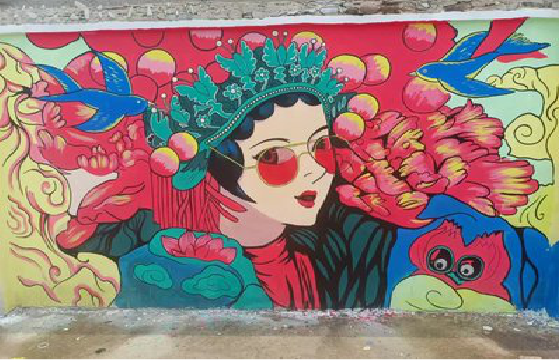 宁洱墙体彩绘-网红墙