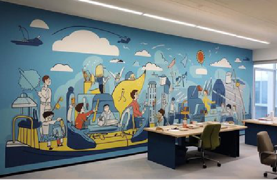 宁洱办公室墙绘的特点。