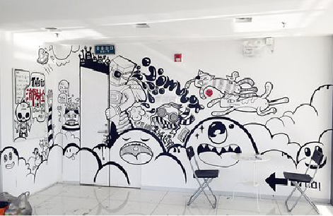 宁洱手绘墙并非传统涂鸦。